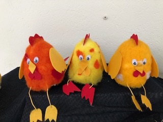 3 Gefilzte Hühner